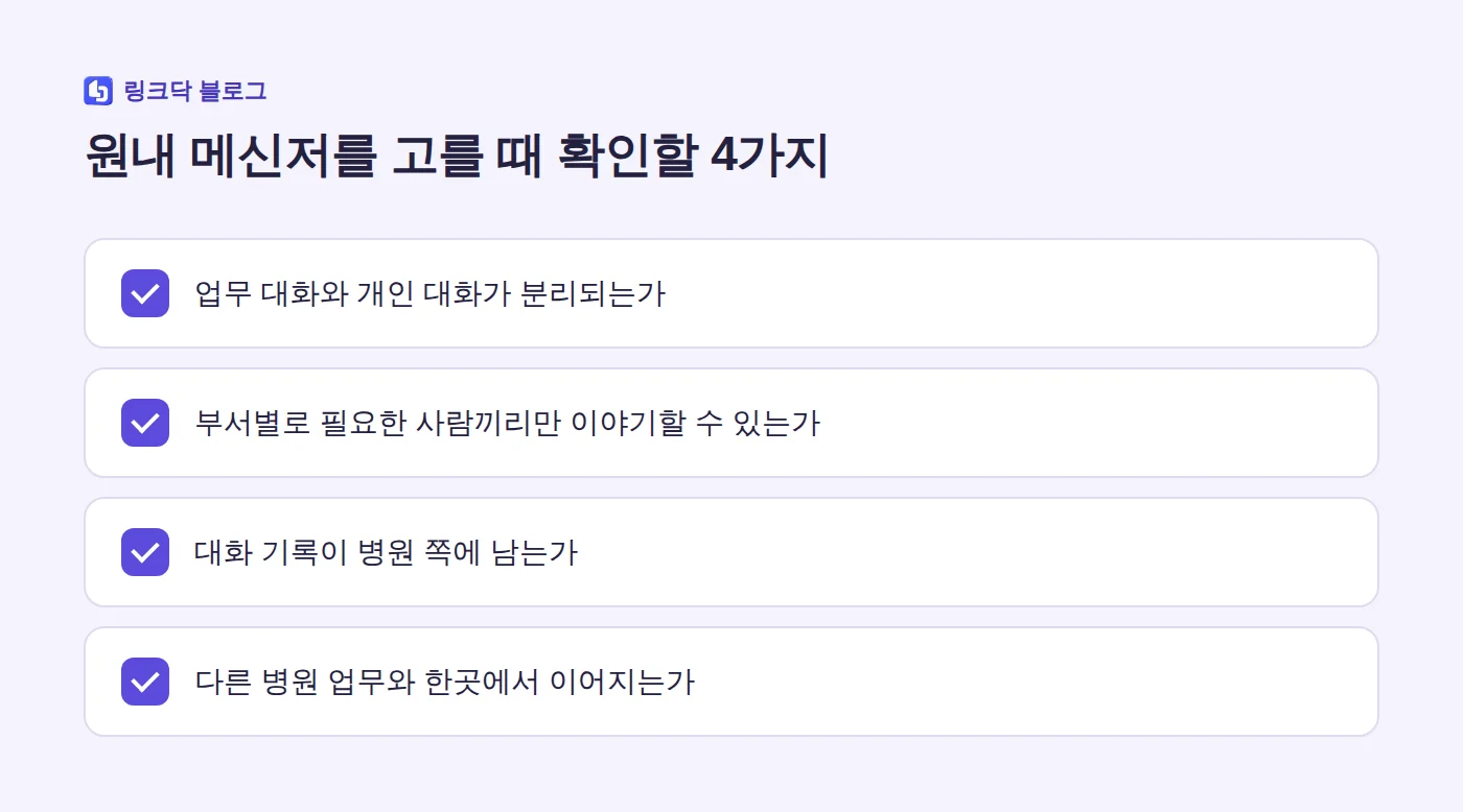 원내 메신저를 고를 때 확인할 4가지